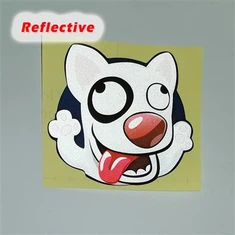 מדבקת רפלקטור לרכב דפוס חתול כלב