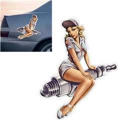 מדבקת יופי לילדות רטרו עתיק אמריקאי